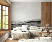 A calming serene view wallpaper mural that defines a space.