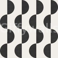 The wallpaper is applied seamlessly, giving the wall a uniform, high-end look.

