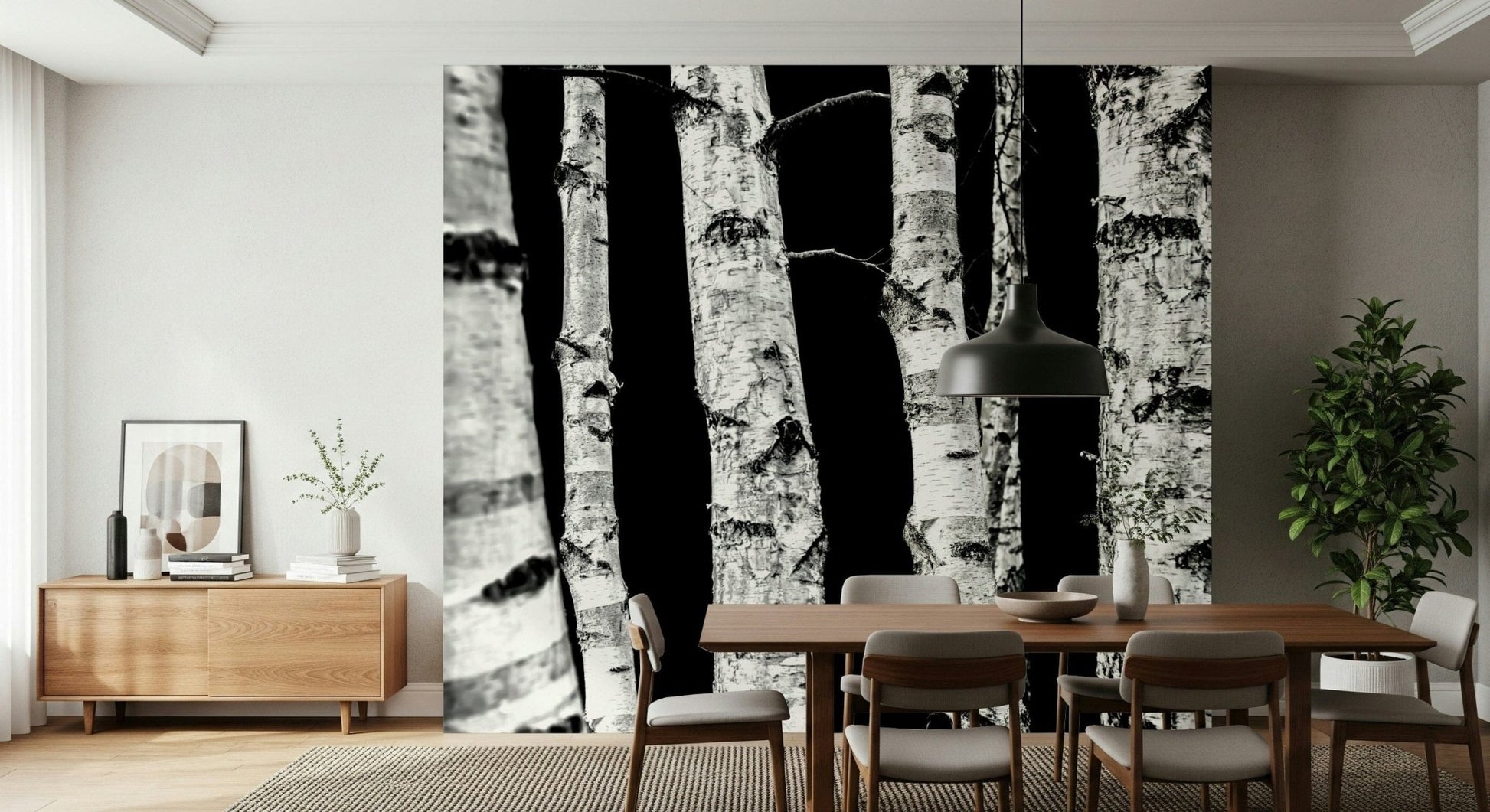 Captivating vertical wallpaper featuring the Monochrome Woods image.