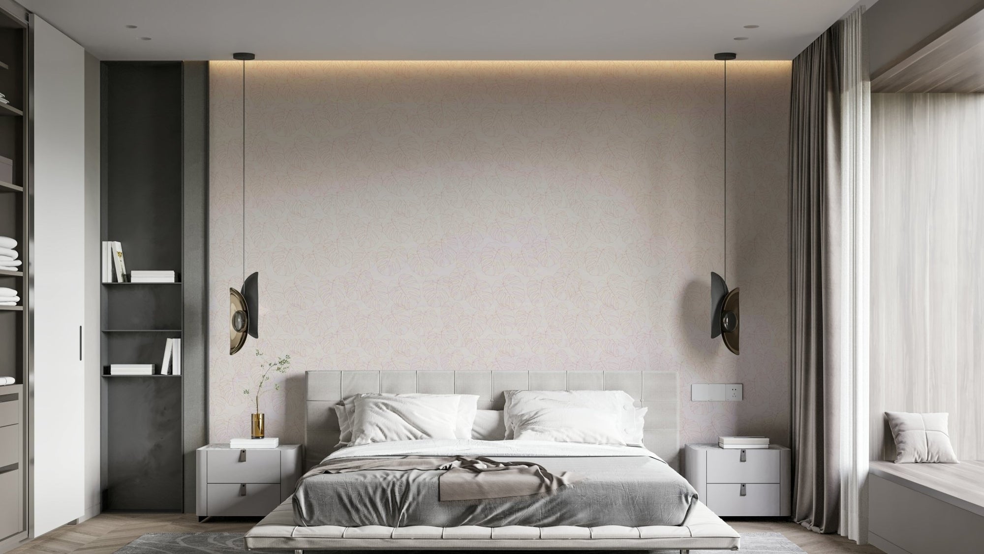 Mural wallpaper of a monstera blush design GD4228

