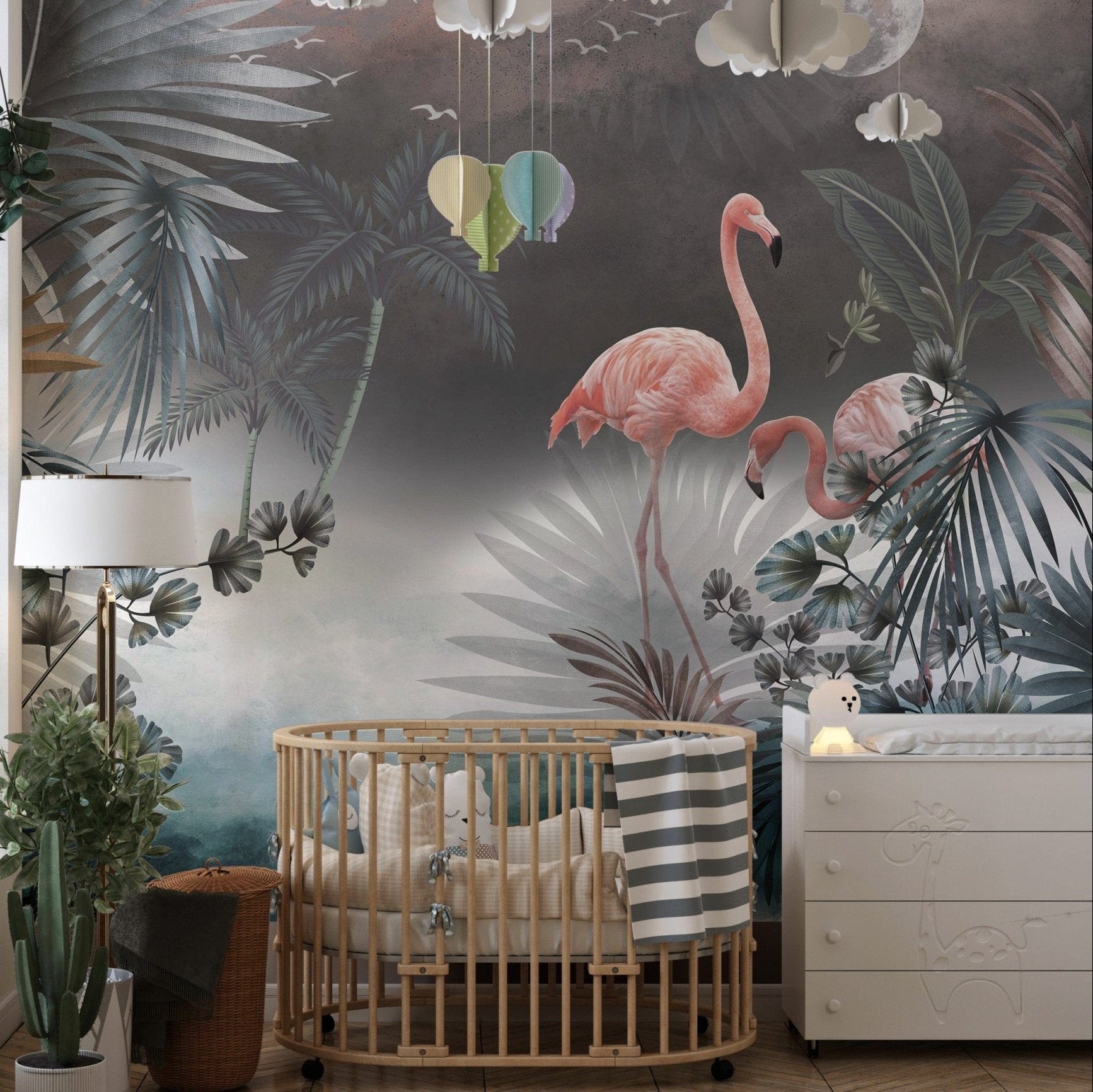 Elegant monstera leaf wall mural art
 A413