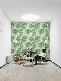 Elegant Monstera plant wallpaper for bold rooms.

