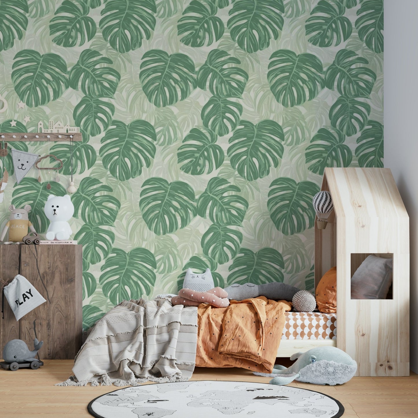 Monstera Moments wallpaper for stylish spaces.

