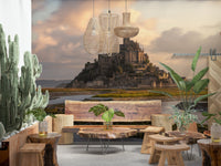 An artistic nature inspired mural for home decor.