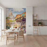 Montmartre Melody Wall Mural with carousel wallpaper.