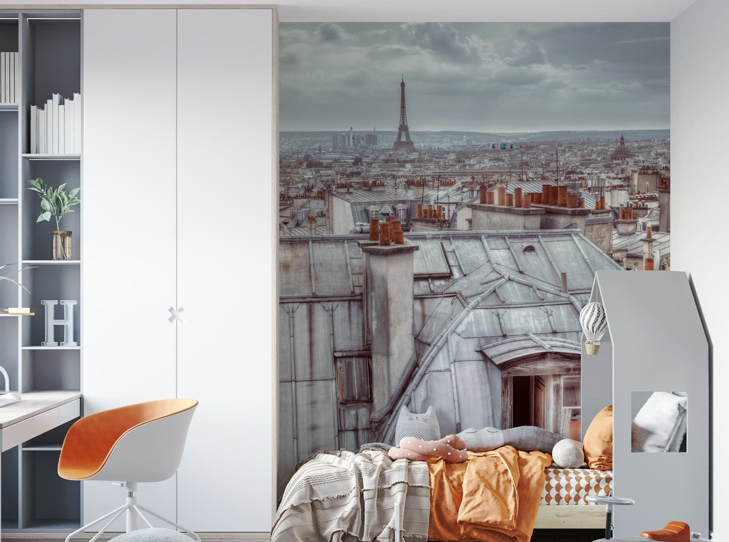 The sky is a soft blue or has a sunset glow.

