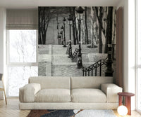 Scenic Montmartre stairway mural for home walls.

