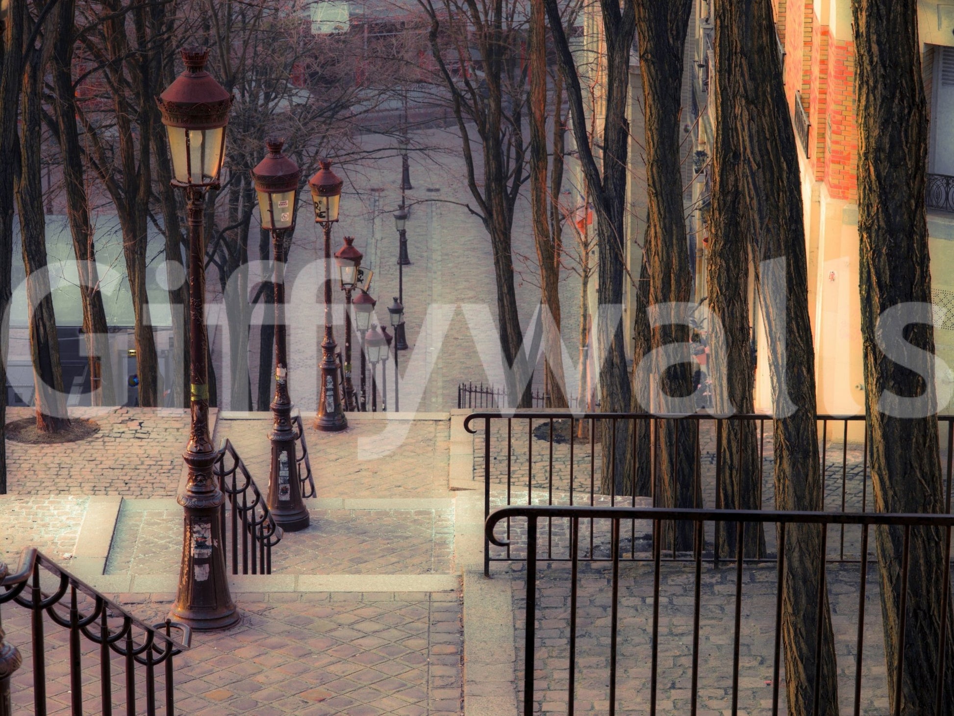 Artistic Parisian landscape for a professional creative studio workspace.