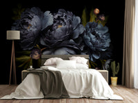 The image shows an artistic impression of a serene floral scene with a baroque feel.

