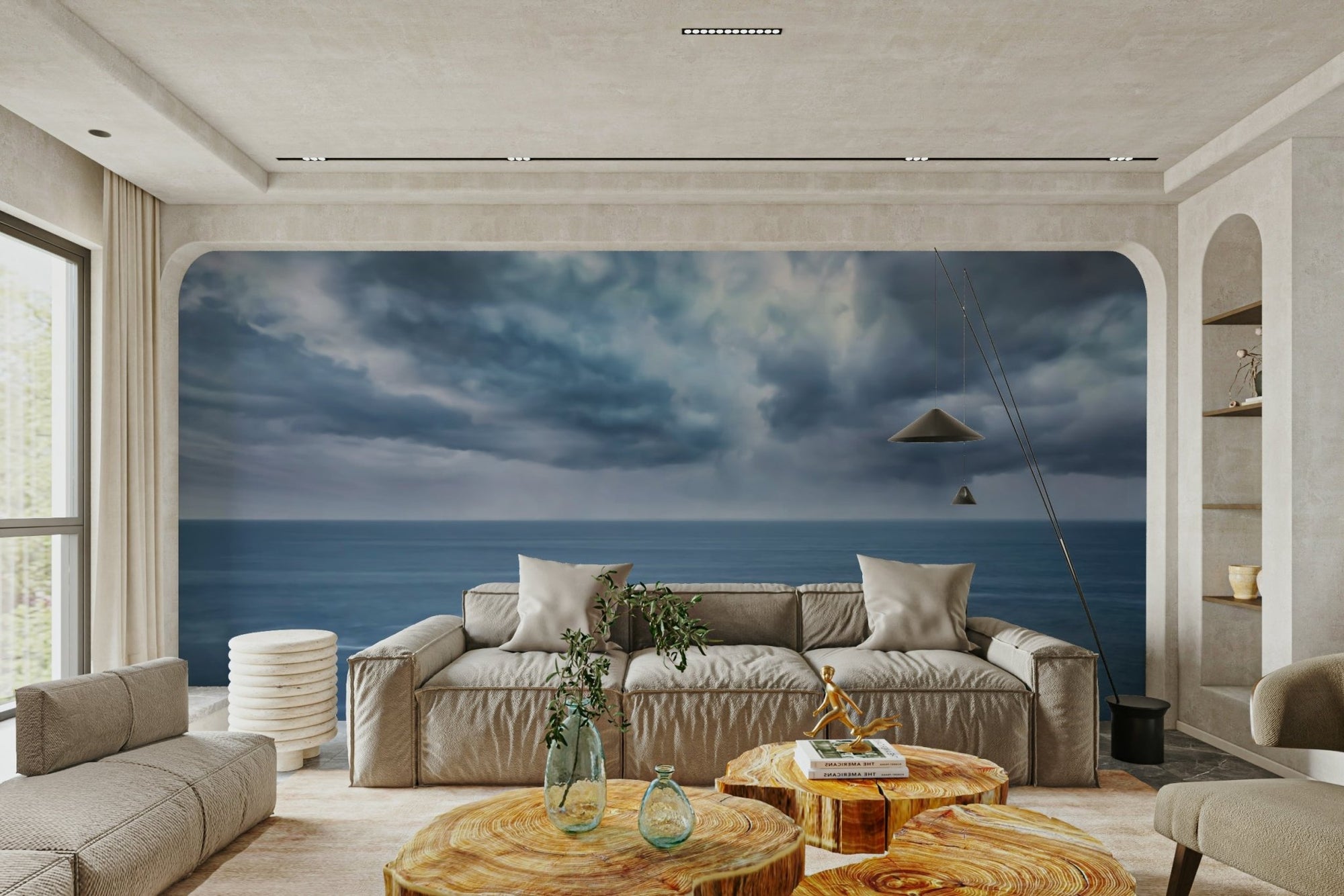 Dramatic storm over dark sea Moody Ocean Vista Wall Mural GD5060
