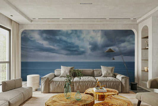 Dramatic storm over dark sea Moody Ocean Vista Wall Mural GD5060