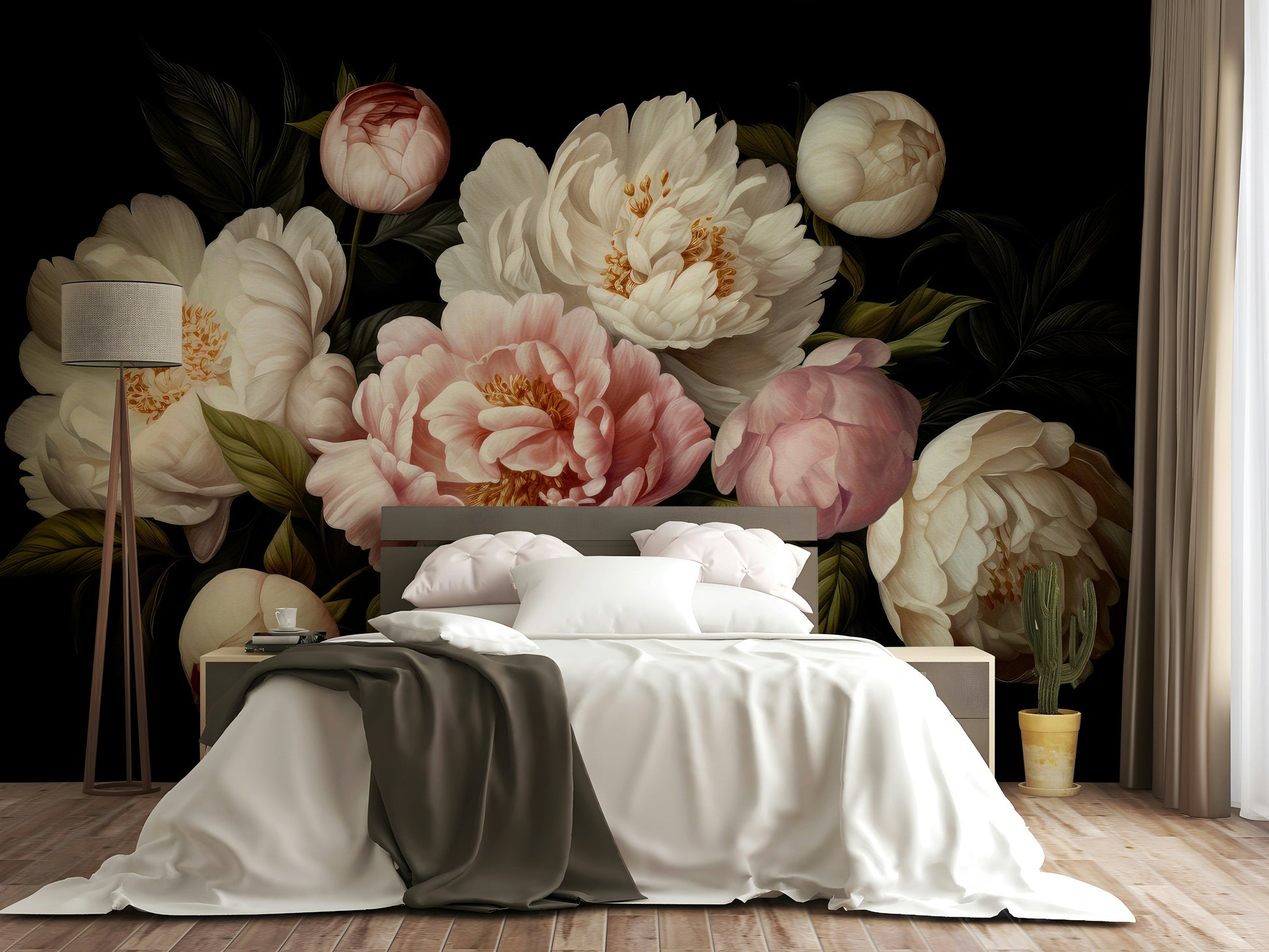 The colors are soft, muted tones of dark blue, purple, and gray.

