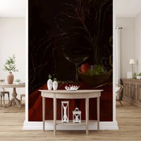 Rich moody tones define Moody Vintage Baroque Still Life Art Wall Mural