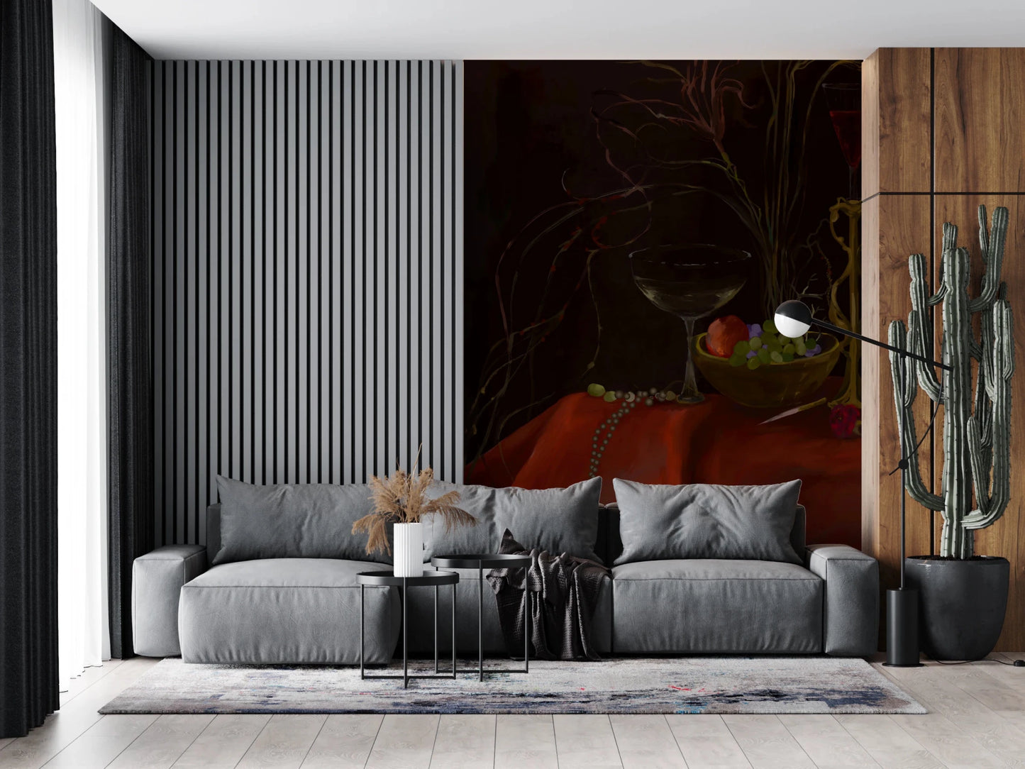 Classic still life composition on Moody Vintage Baroque Still Life Art Wall Mural