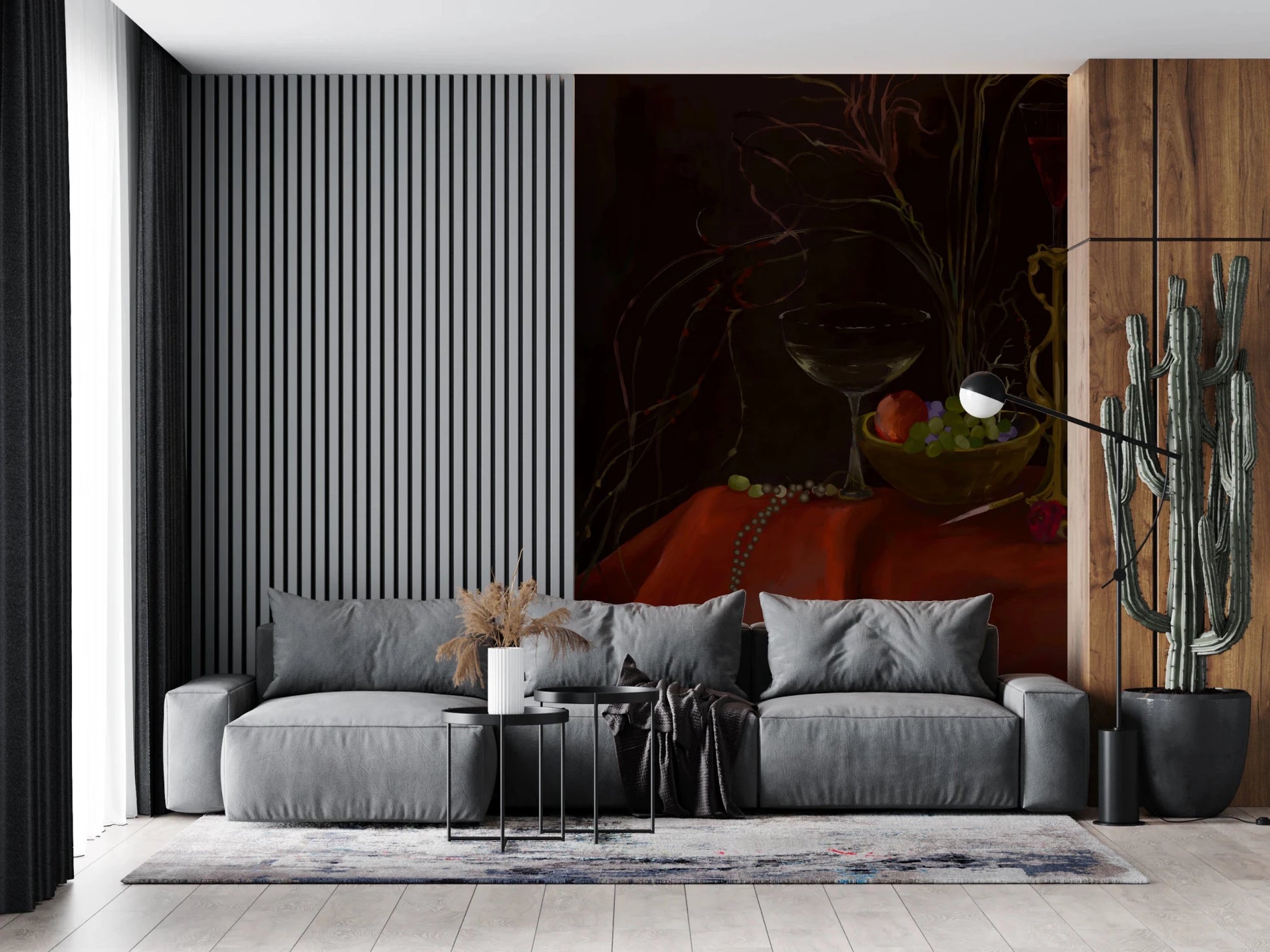 Classic still life composition on Moody Vintage Baroque Still Life Art Wall Mural
