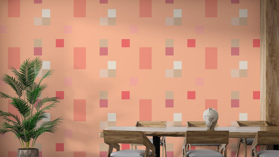Refresh rooms with Peach Fuzz Tile Pattern Wallpaper, SUSCT18