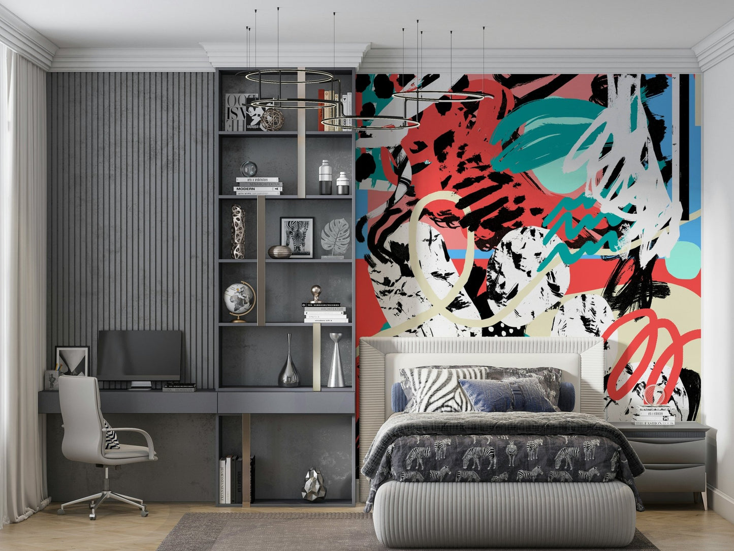 A serene celestial theme wall mural for your decor.