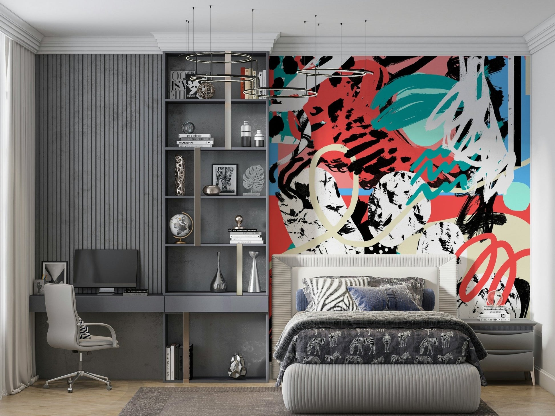 A serene celestial theme wall mural for your decor.