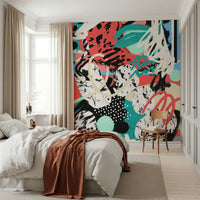 A contemplative dramatic moon wallpaper mural for a feature wall.