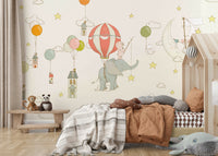 A calming abstract design wallpaper mural that defines a space.
