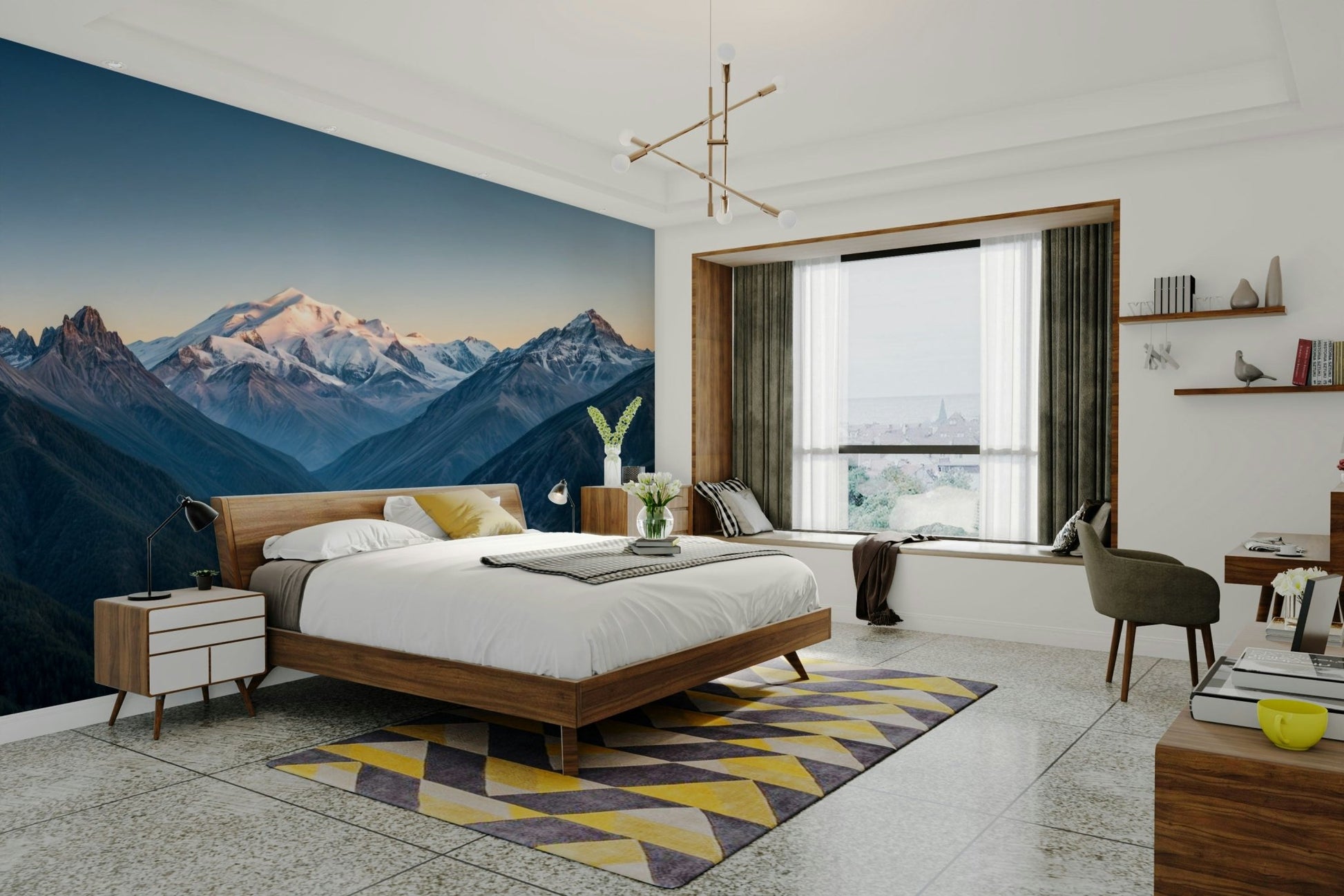The mountains are a central focus of the image.

