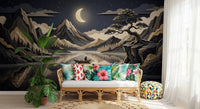 Moonlit Mountain Serenity Wall Mural