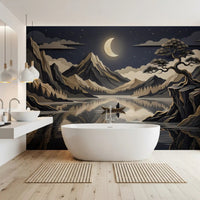 Moonlit Mountain Serenity Wall Mural