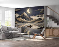 Moonlit Mountain Serenity Wall Mural