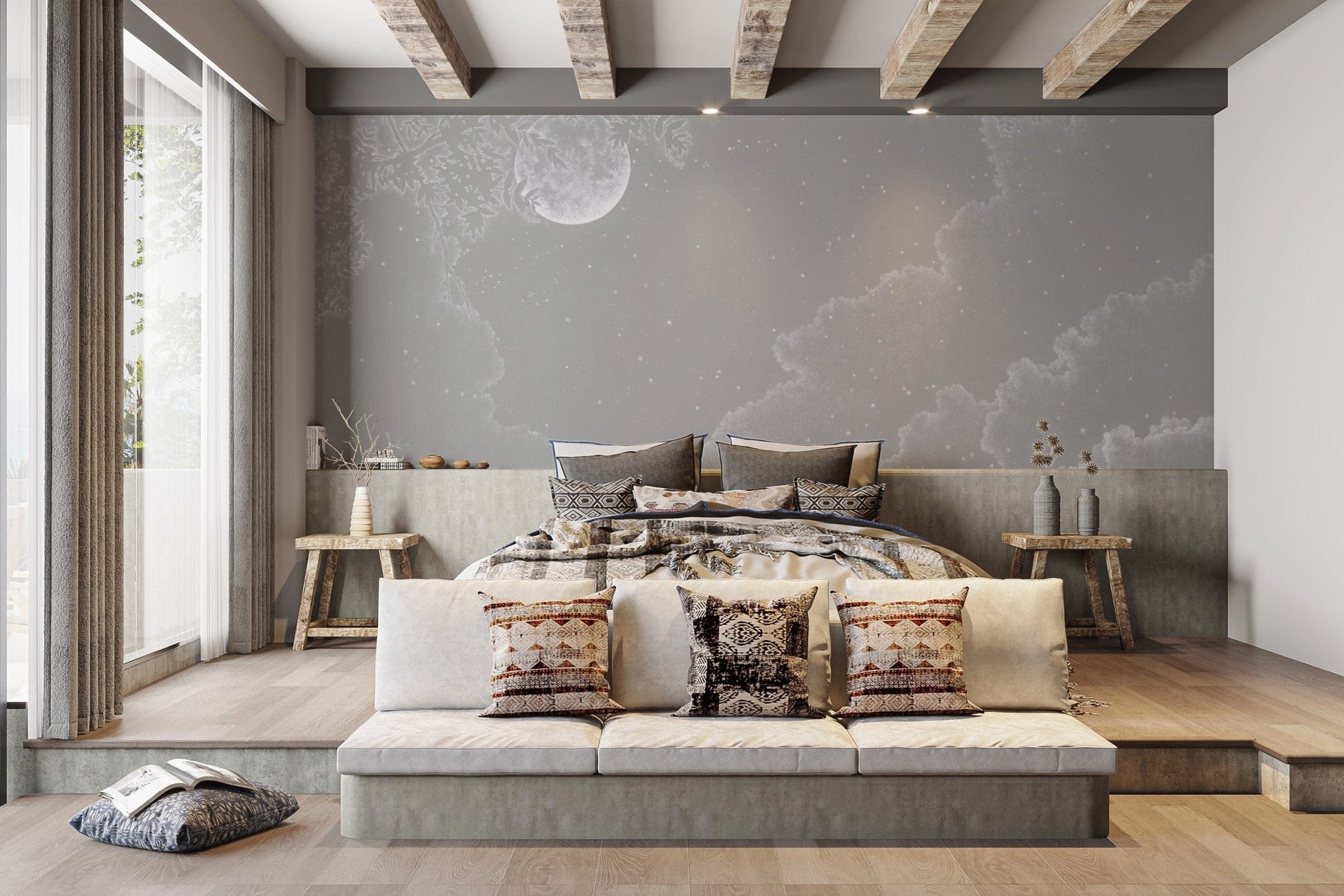Serene Night Sky Wall Decor Design
