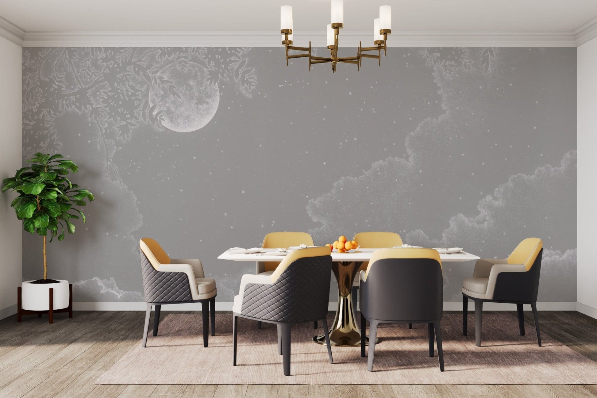 Modern Grey Cloud Wall Covering Design




