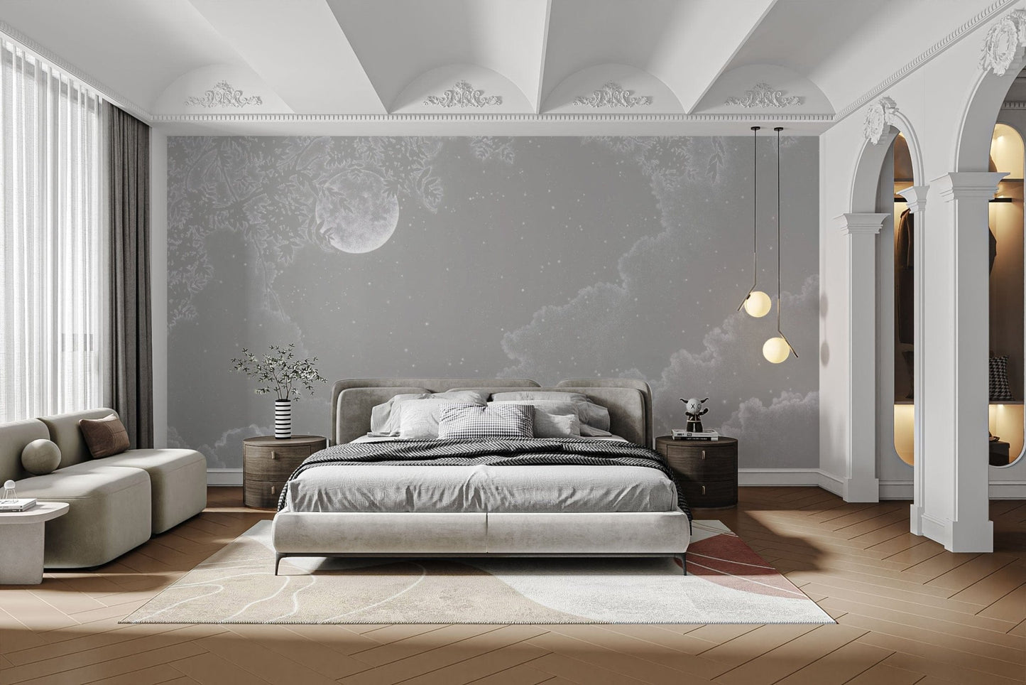 Grey Cloud Wallpaper for Bedroom Walls
