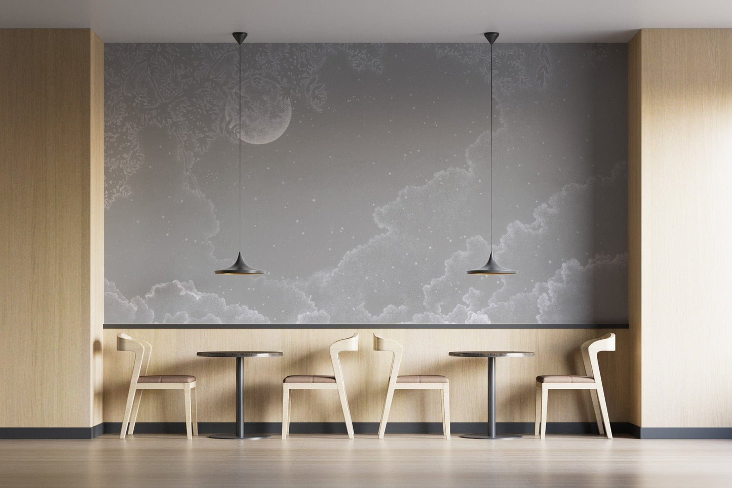 Soft Moonlit Cloud Night Sky Wallpaper
