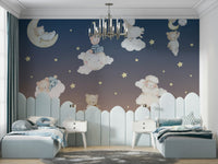 The colors are muted and gentle, like soft blues and creams.

