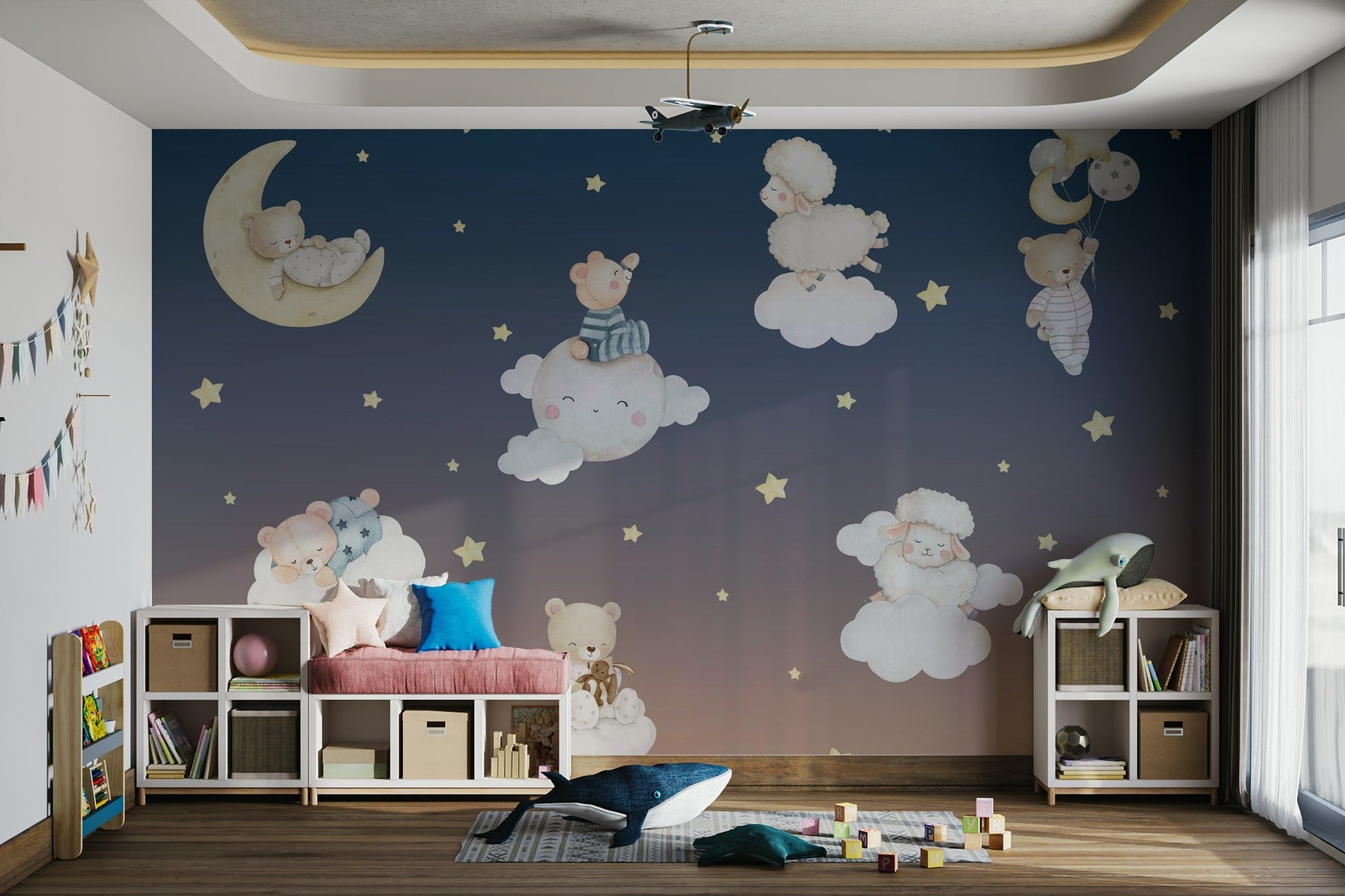 The image is suitable for a nursery or a child's room.

