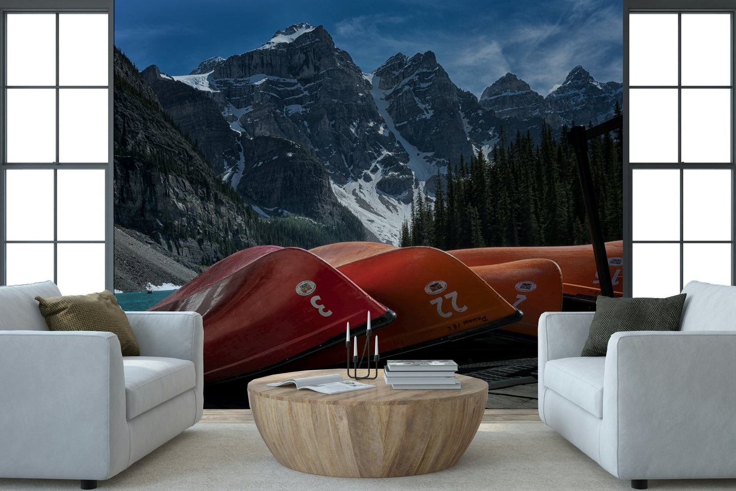An artistic scenic landscape mural on minimalist wallpaper., GD5847