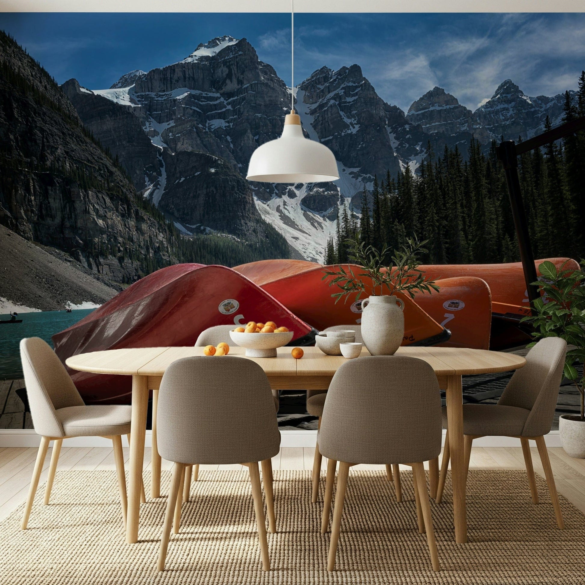 A graceful subtle pattern wall mural in cool, natural tones., GD5847