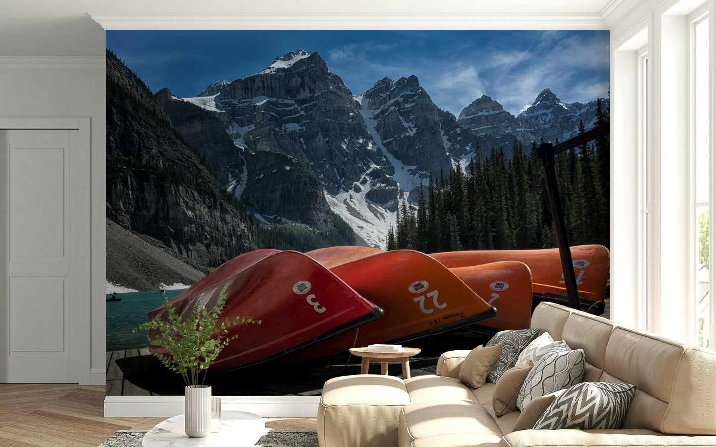 A beautiful wide-angle wall mural of a serene landscape., GD5847