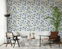 Morning Glory wallpaper for walls classic blue trumpet flowers.