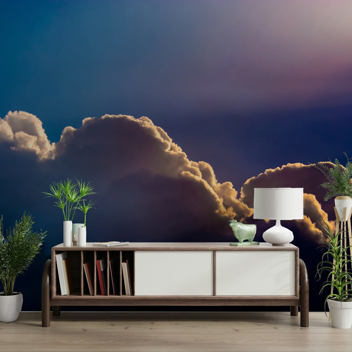 A contemplative light burst wallpaper mural for a feature wall., GD4881