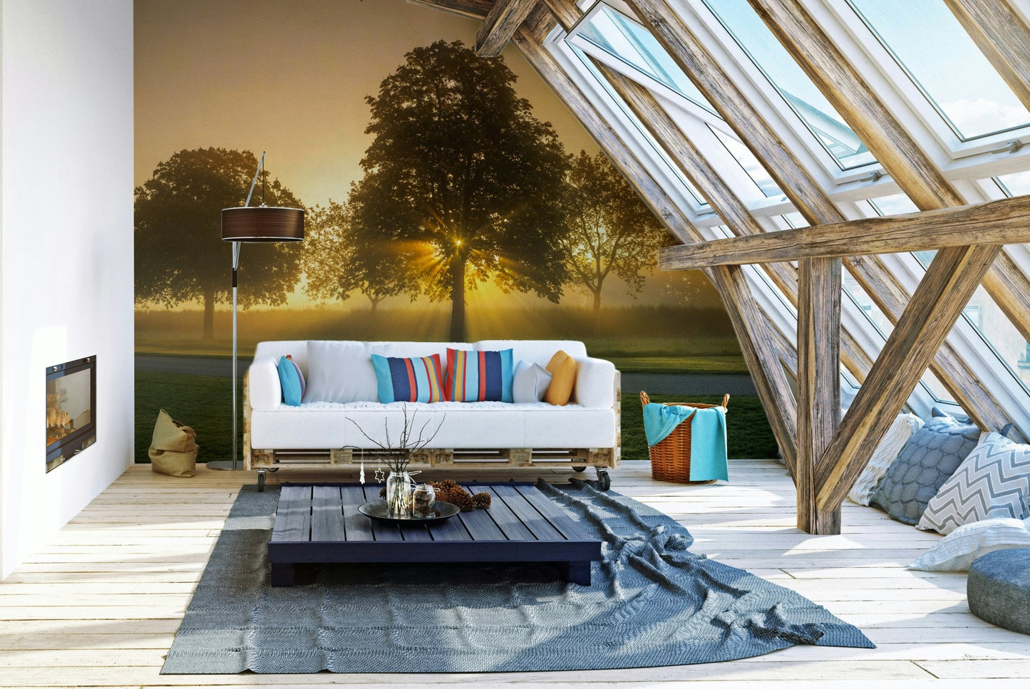 Soft sunrise glow wallpaper design
