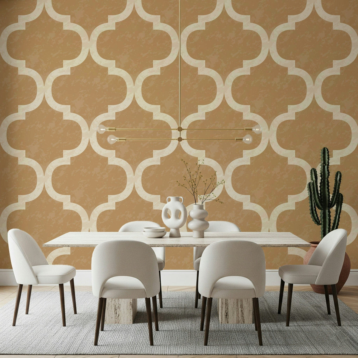 Global style wallpaper with Moroccan ogee motif, GD7472