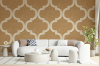 Timeless geometric wallpaper in tan color palette, GD7472