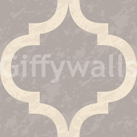 Modern Moroccan ogee wallpaper in stone grey