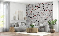 A peaceful modern abstract mural on decorative wallpaper., GD5520