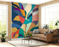 Mosaic Flora Wall Mural wallpaper mural with intricate garden motifs., GD7871