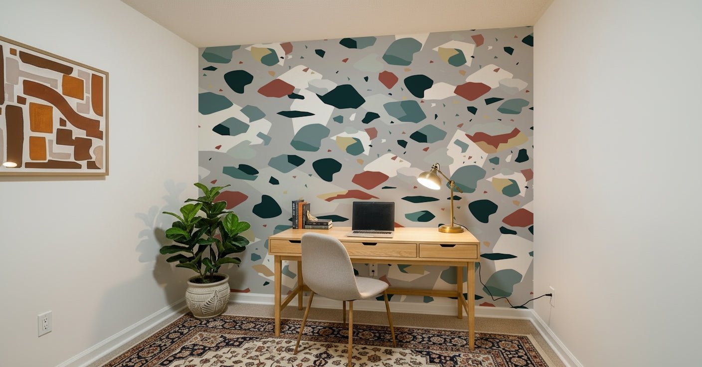 A peaceful speckled texture mural on decorative wallpaper., GD5518