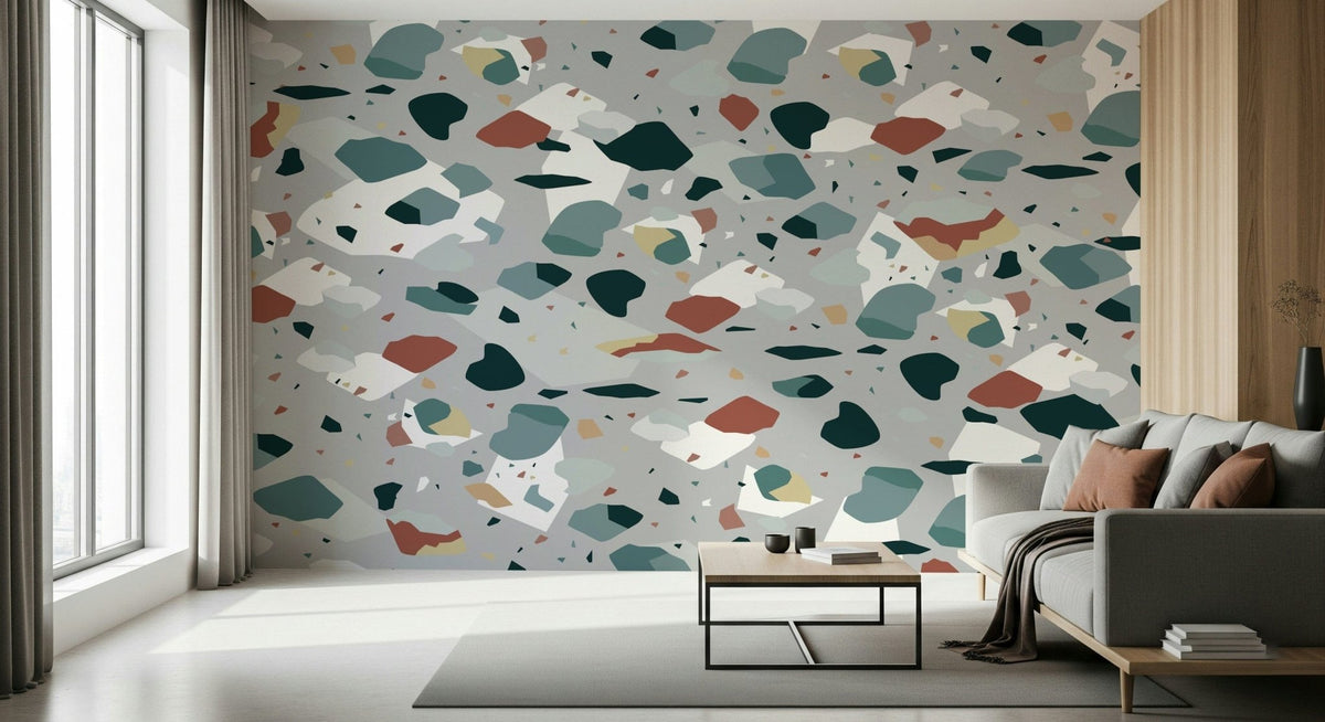 A beautiful abstract mosaic wallpaper mural with subtle texture., GD5518