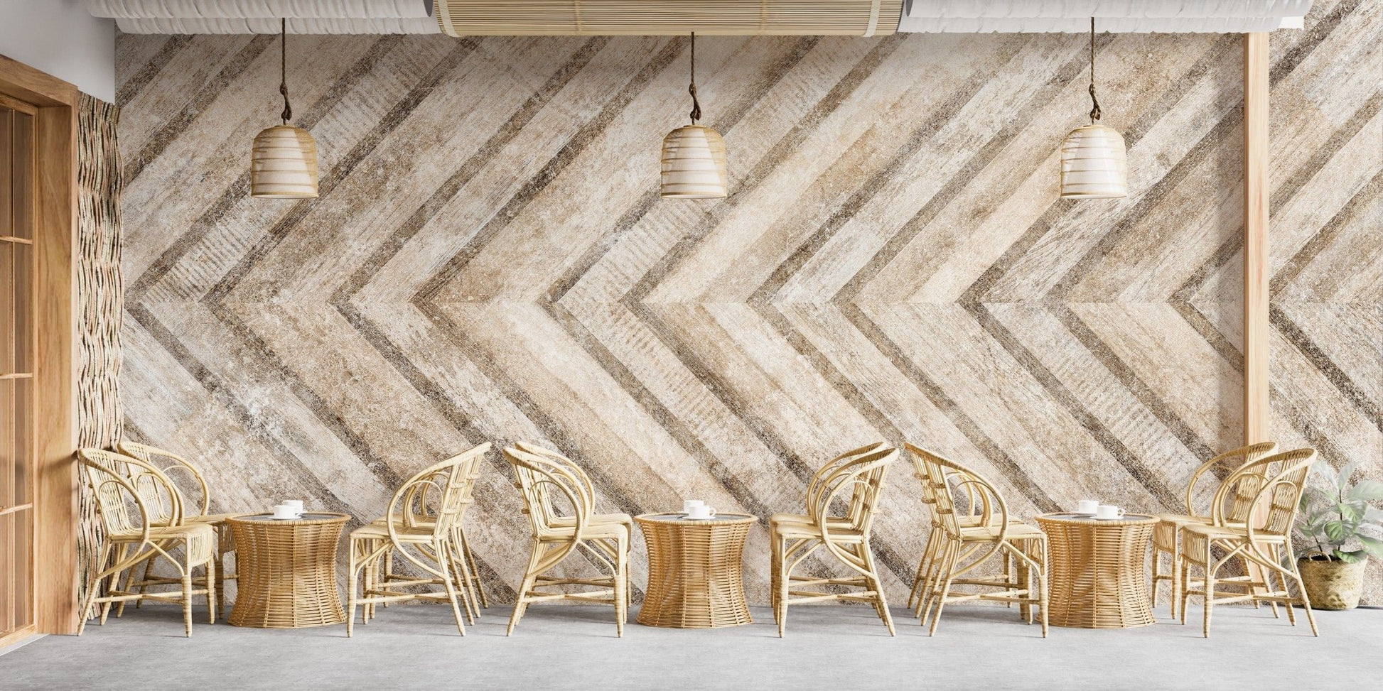 Geometric Cement Stone Mosaic Wall Mural - Giffywalls, B380
