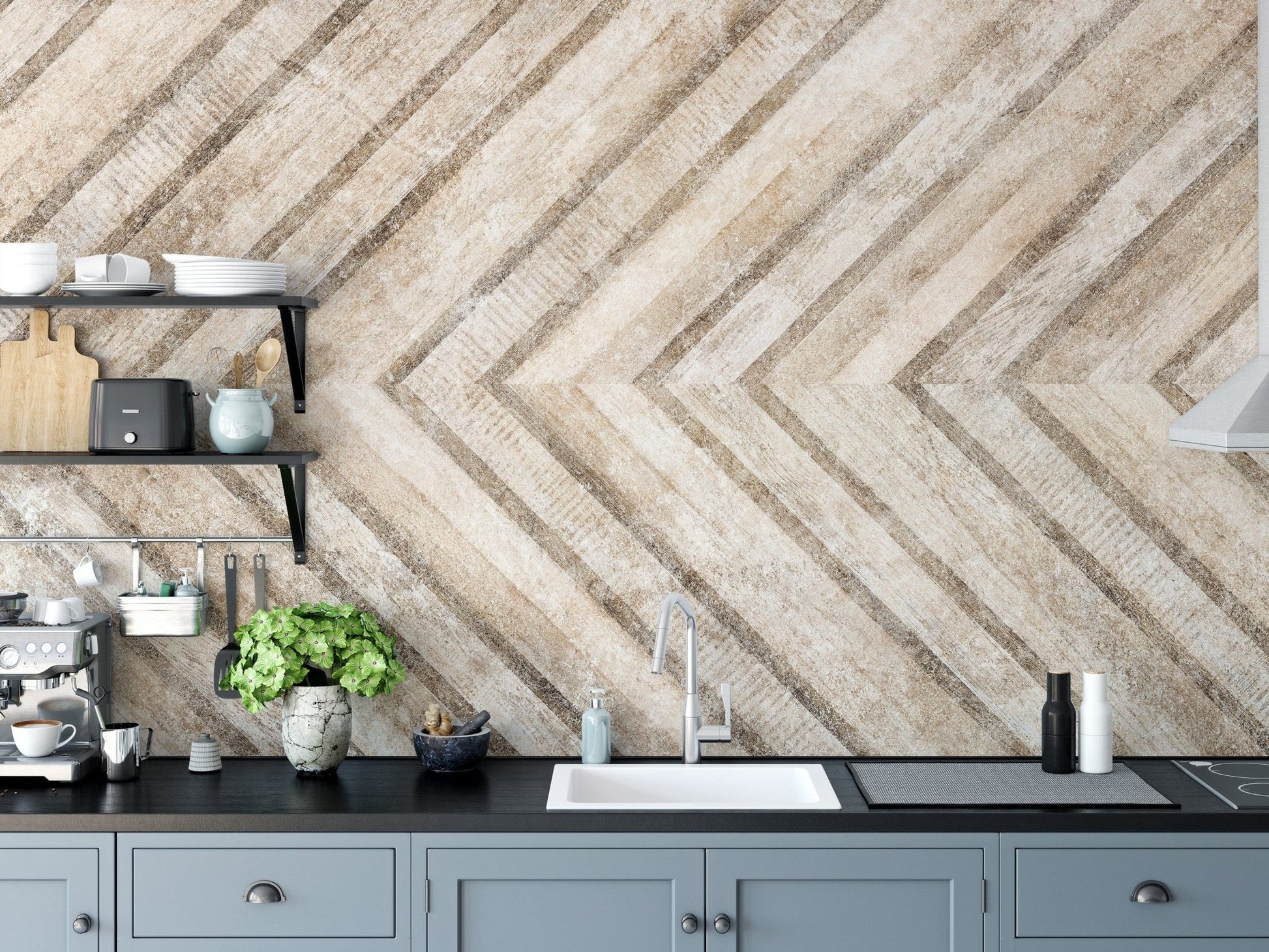 Textured cement wallpaper mural design, B380