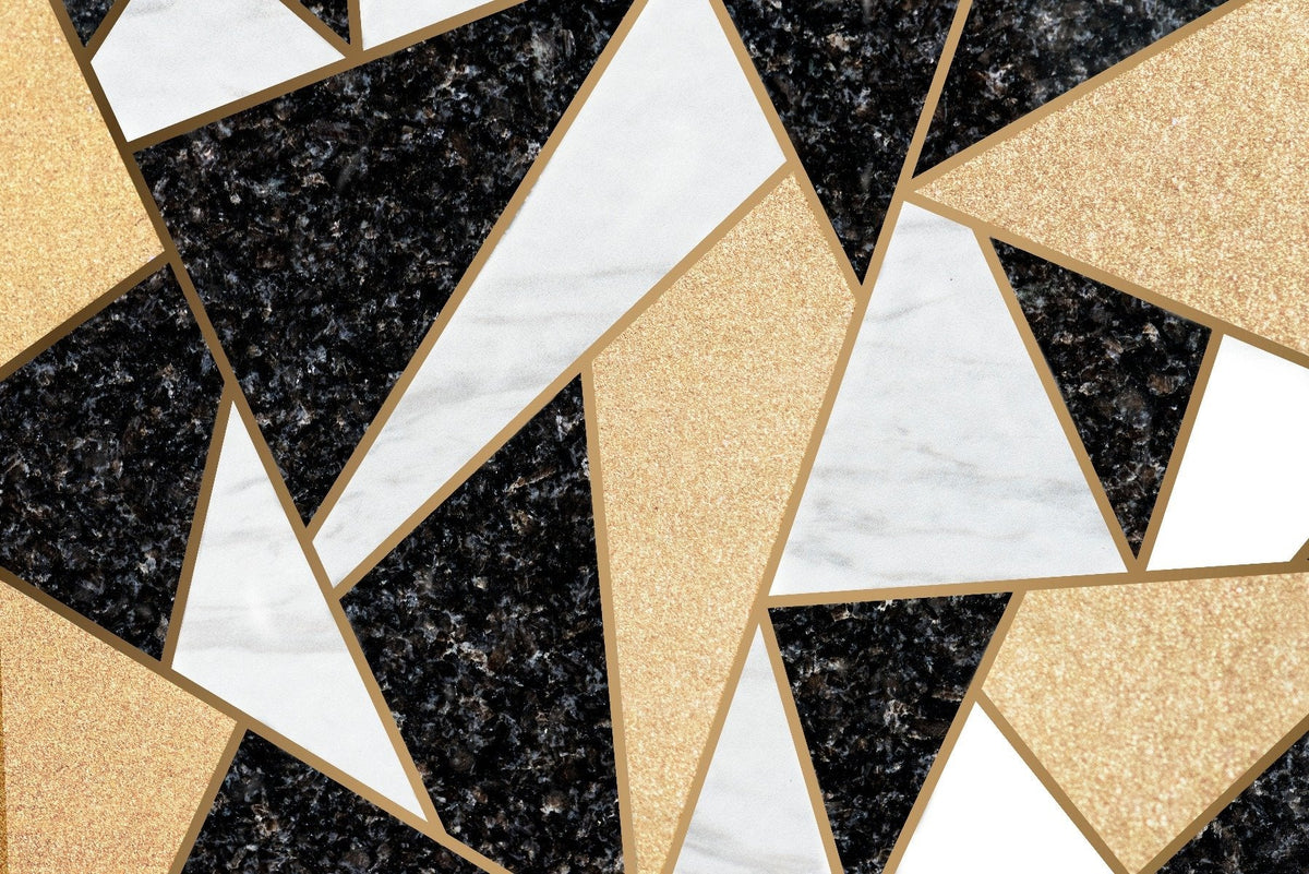 Geometric Wallpaper Mural in your room — zoomed